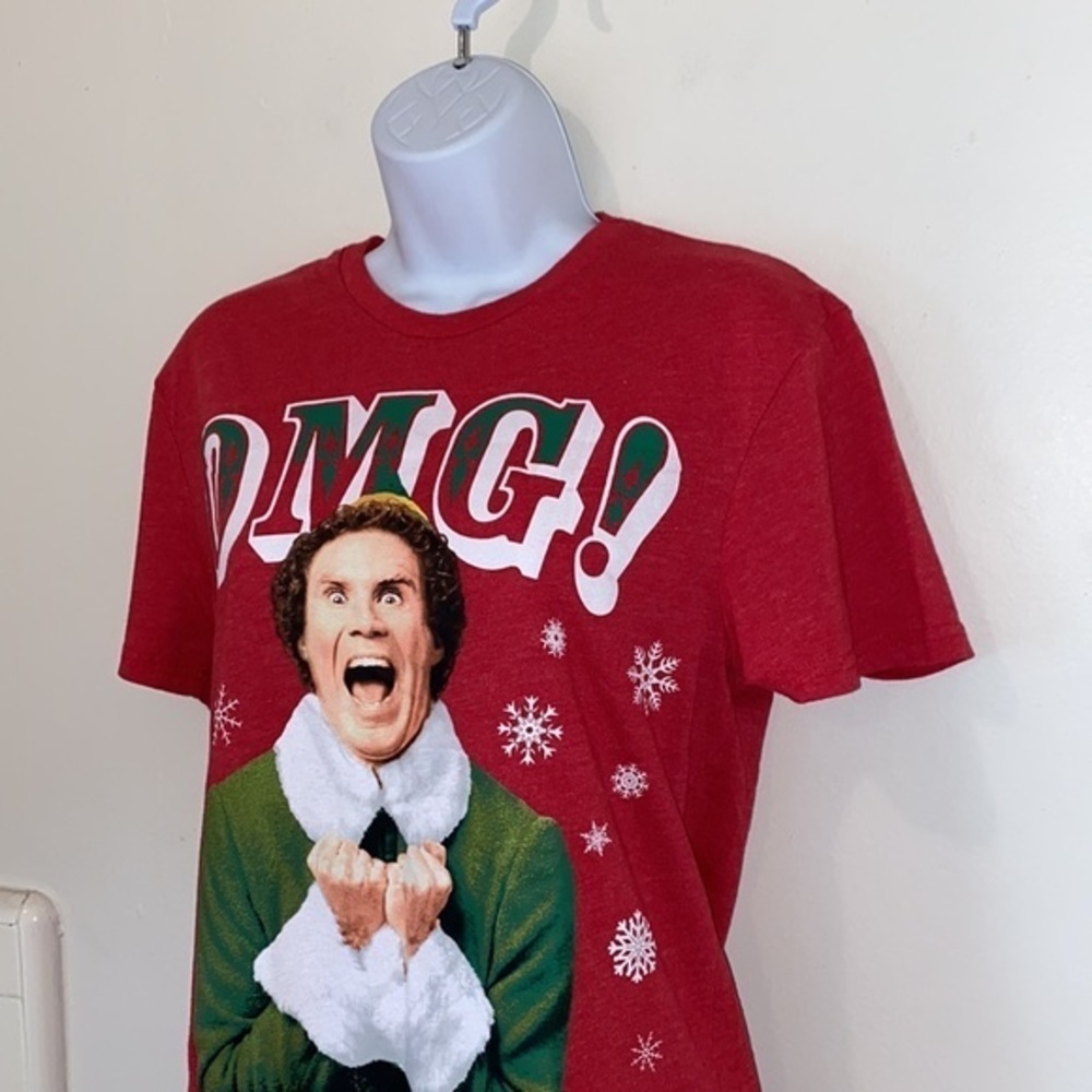 Women’s Elf “OMG! SANTA!” Festive Graphic Tee - Picture 4 of 8